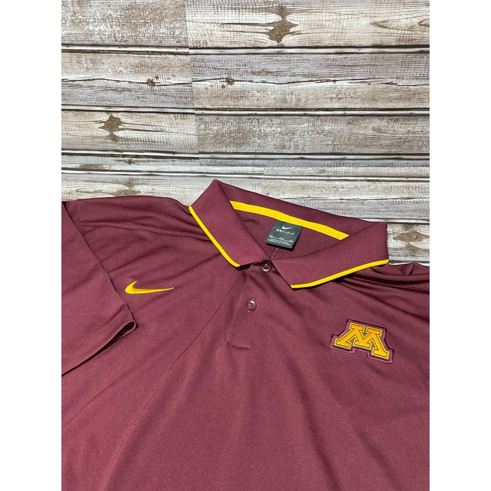 Nike Polo‎ Dri Fit Minnesota Goohers Maroon EUC Size XXL